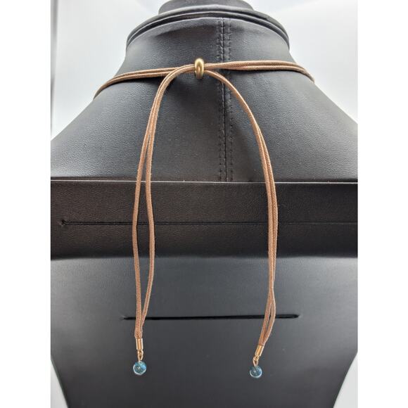 Chico's Blue Seafoam Green Convertible Draw String Pendant Necklace - Picture 5 of 7